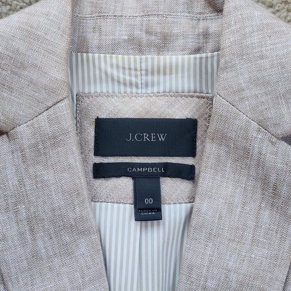 NWOT J. Crew Campbell Linen Blazer 00 - Picture 10 of 14